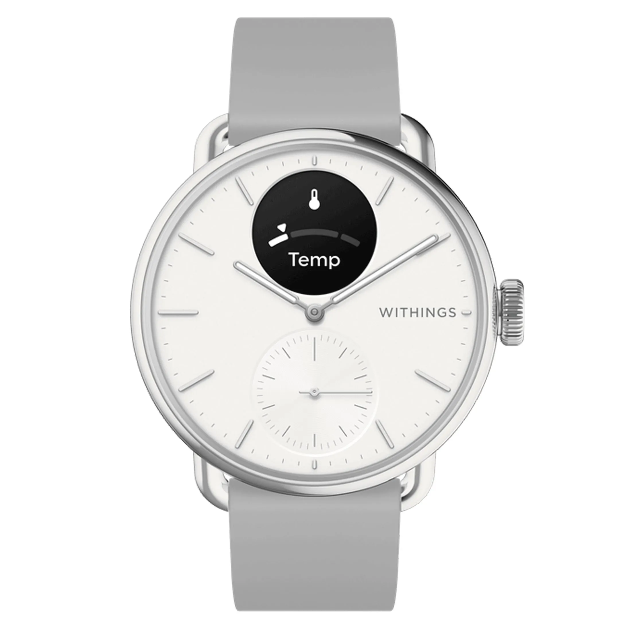 Montre connectée Withings ScanWatch 2 cadran blanc bracelet silicone blanc 38 mm
