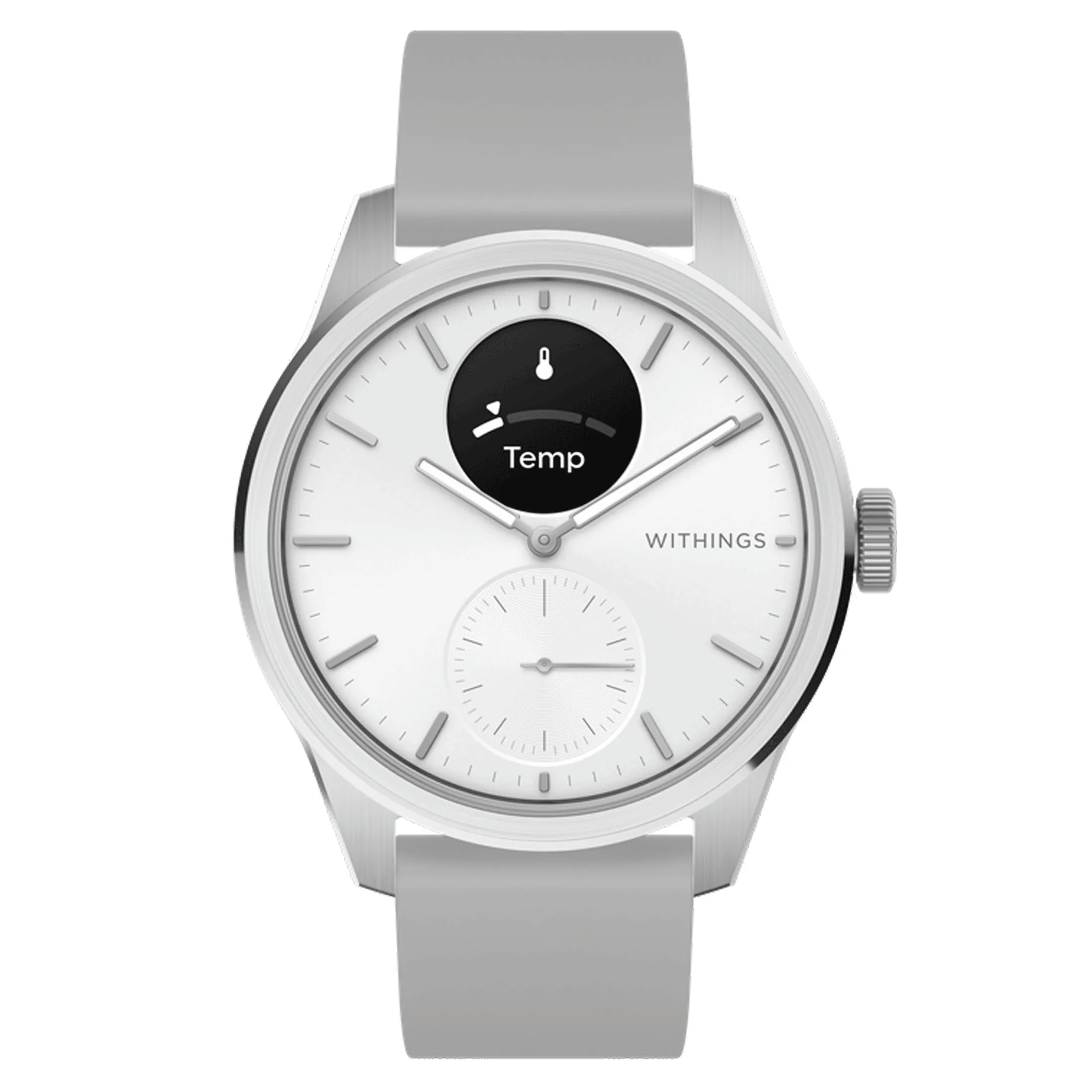 Montre connectée Withings ScanWatch 2 cadran blanc bracelet silicone blanc 42 mm