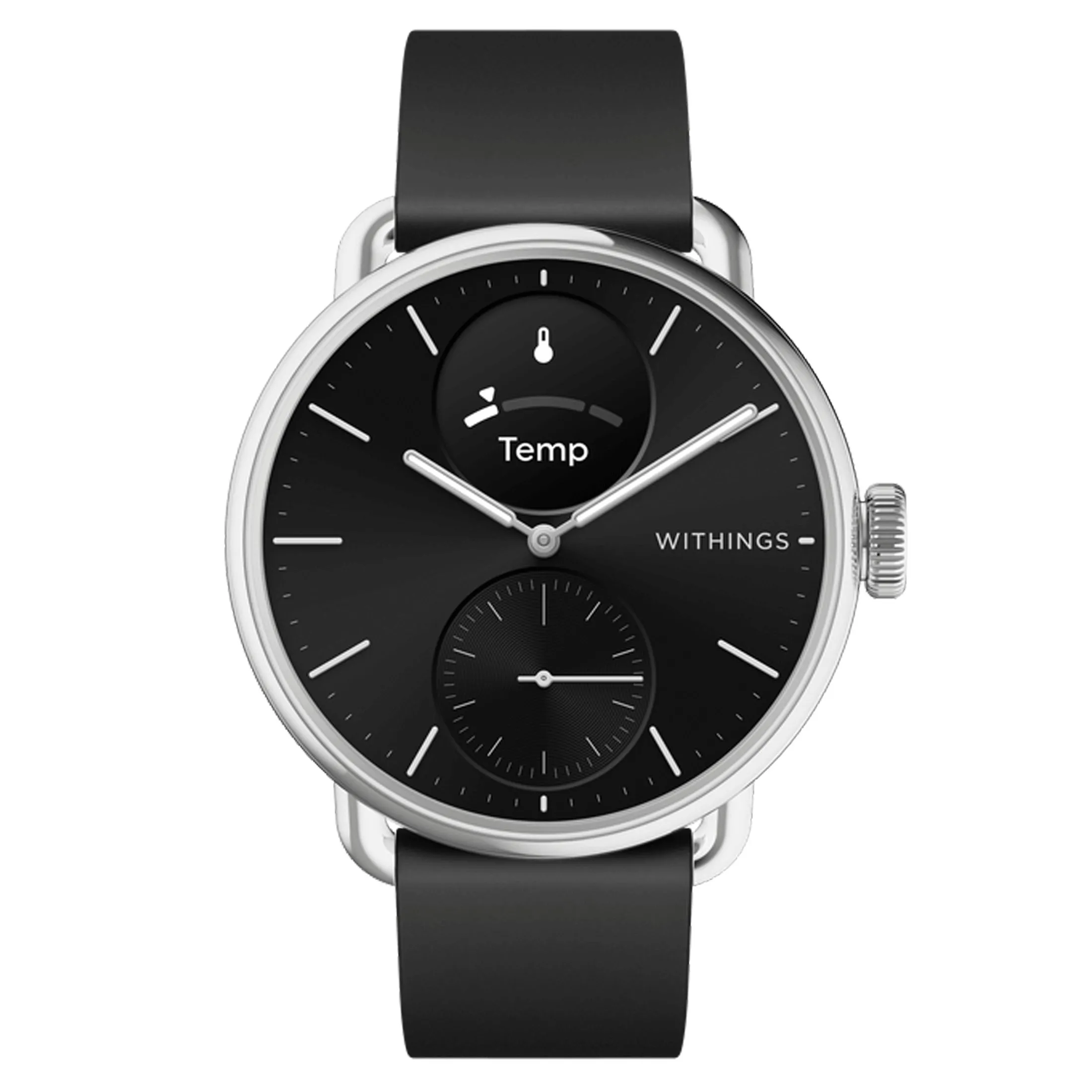 Montre connectée Withings ScanWatch 2 cadran noir bracelet silicone noir 38 mm