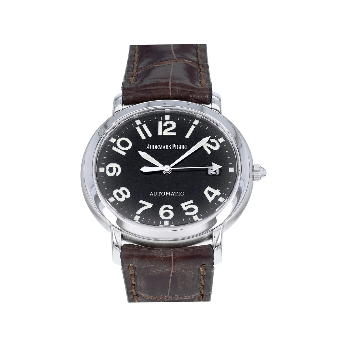 Montre d'occasion Audemars Piguet Millenary homme automatique acier bracelet cuir marron