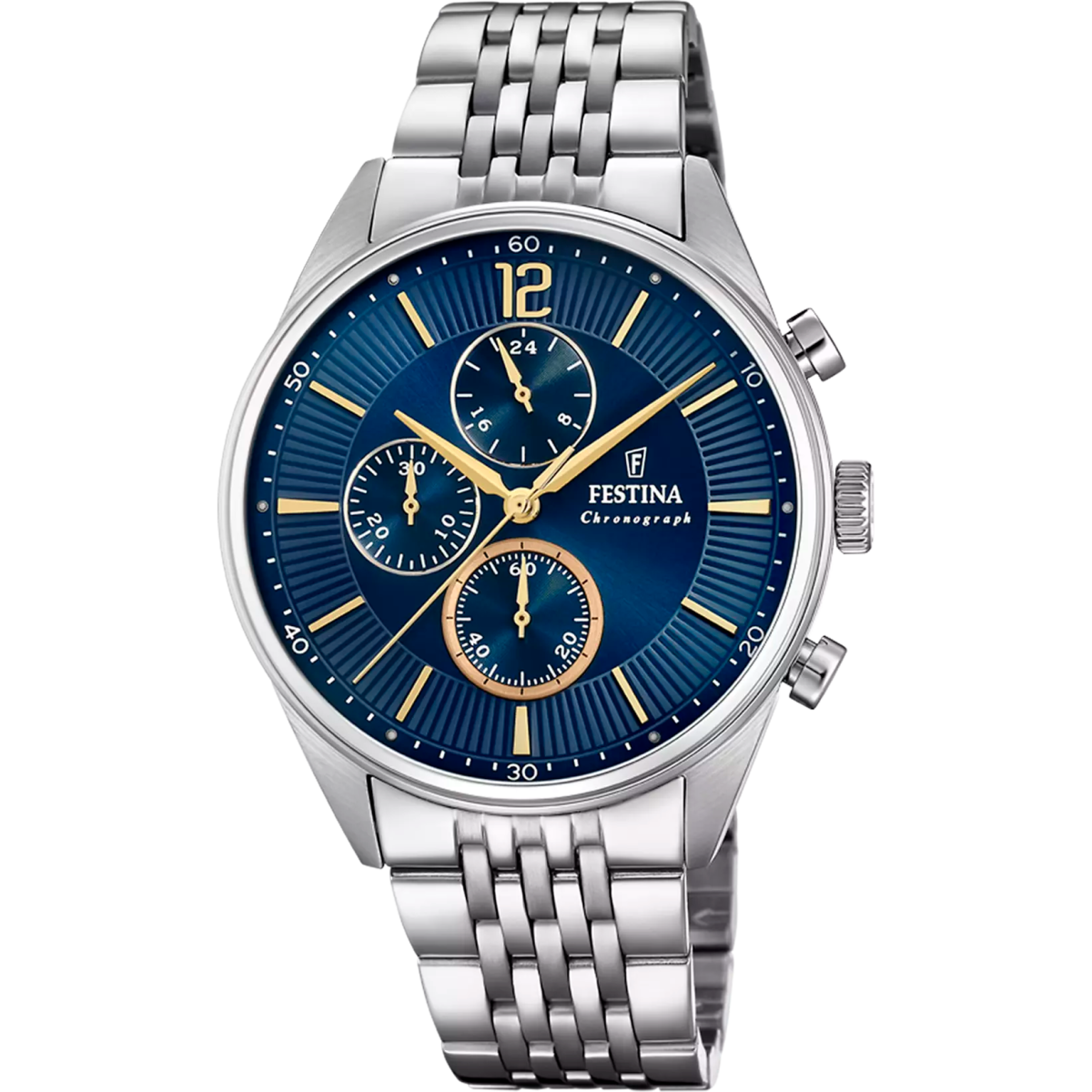 Montre FESTINA Timeless Chrono Bleu doré Acier