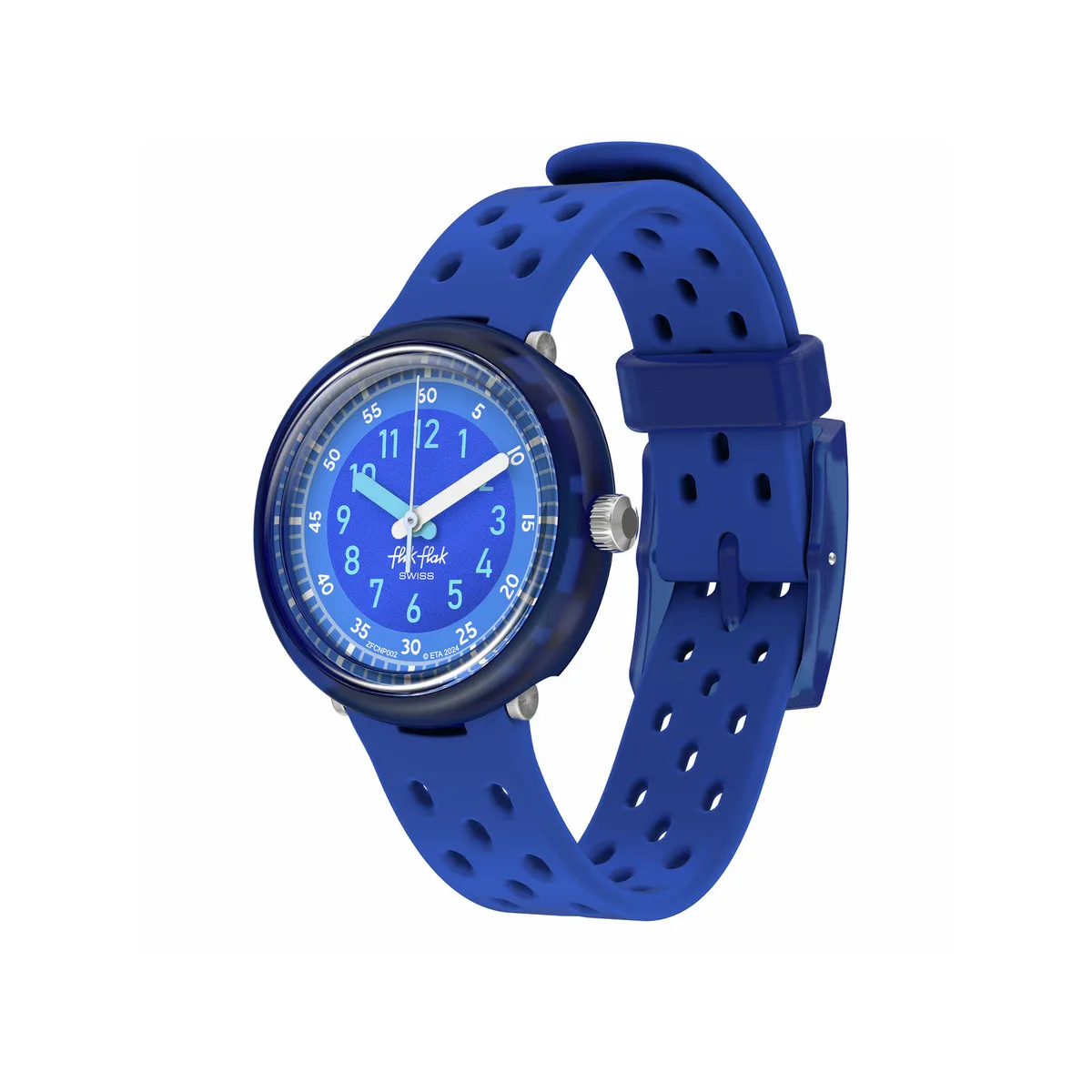 Montre FLIK FLAK bubbly hours enfant bracelet silicone bleu