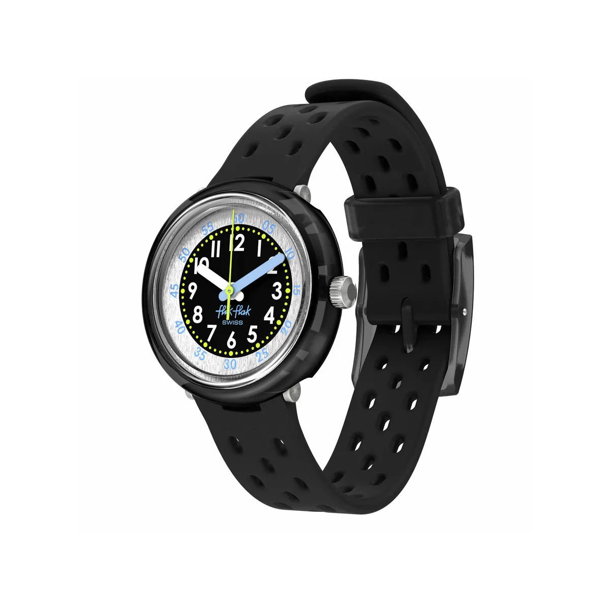 Montre FLIK FLAK bubbly hours enfant bracelet silicone noir