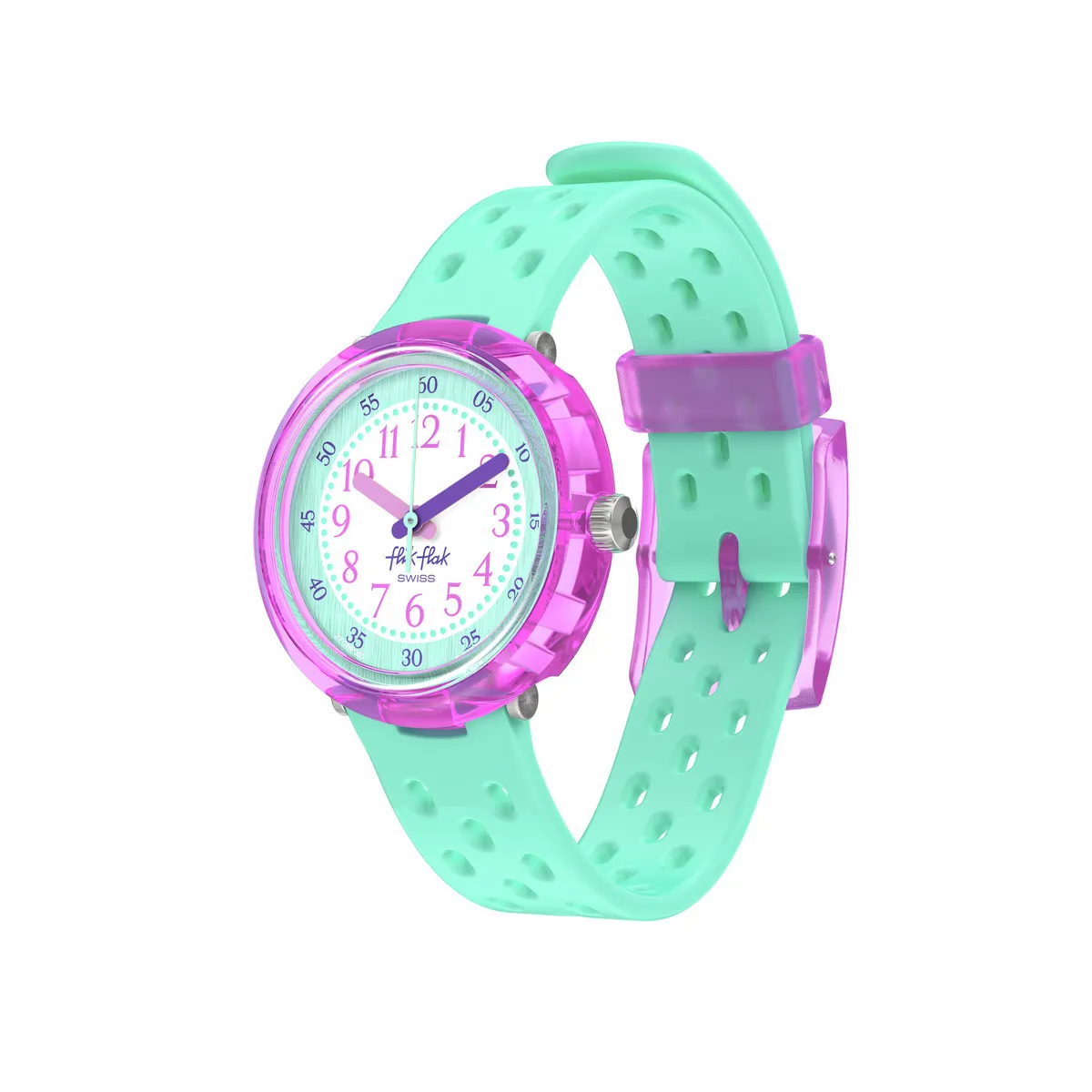 Montre FLIK FLAK bubbly hours enfant bracelet silicone vert