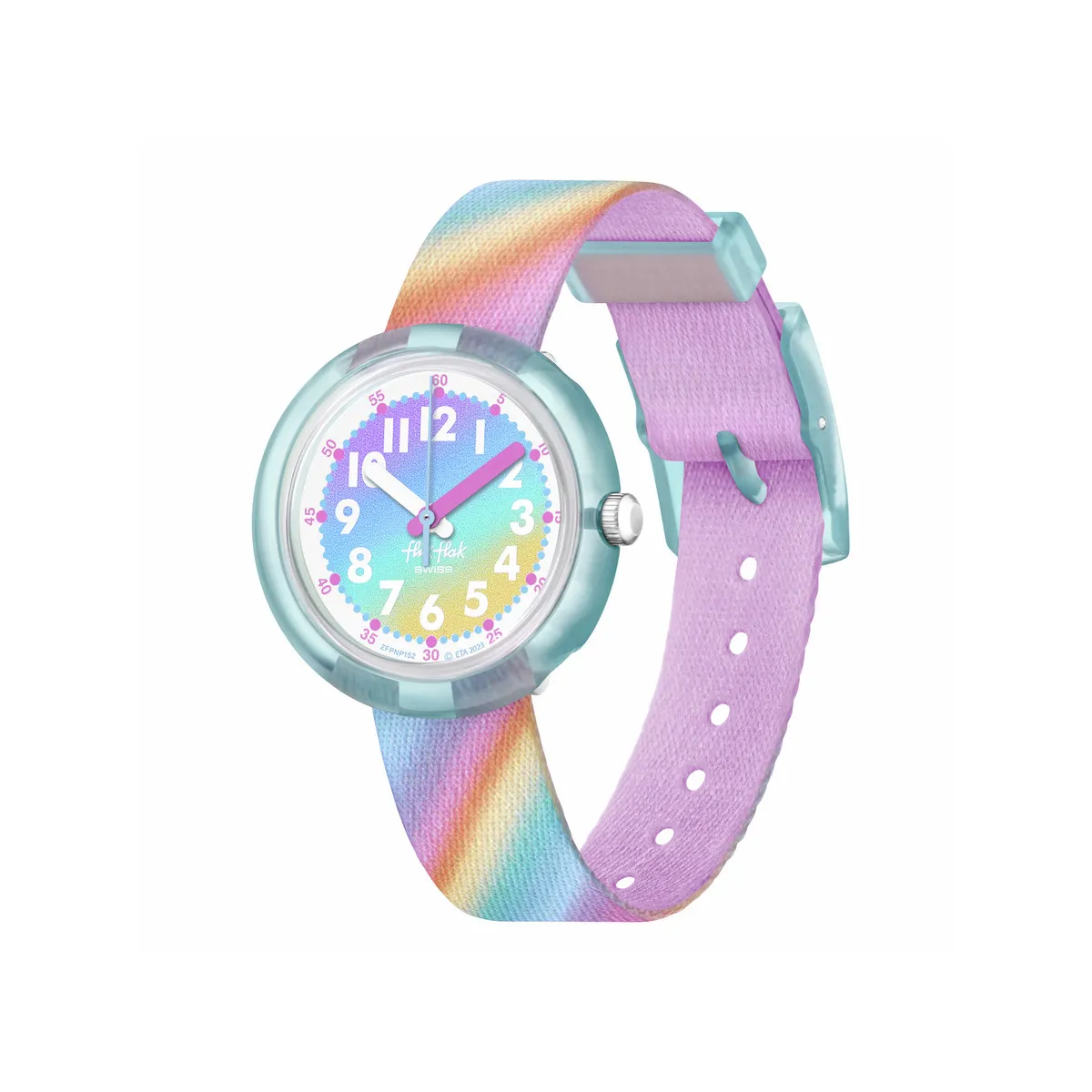 Montre FLIK FLAK LIQUID RAINBOW enfant bracelet pet recyclé rose
