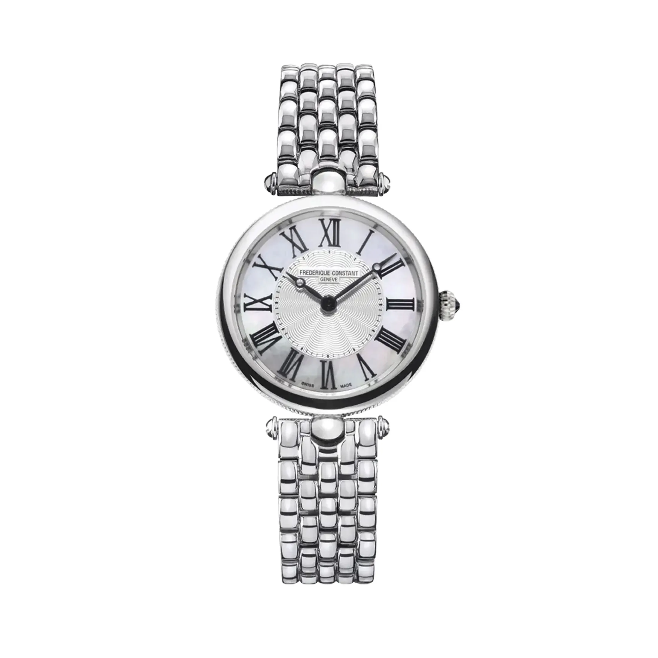 Montre Frédérique Constant Classics Art Déco Round quartz cadran argenté bracelet acier 30 mm