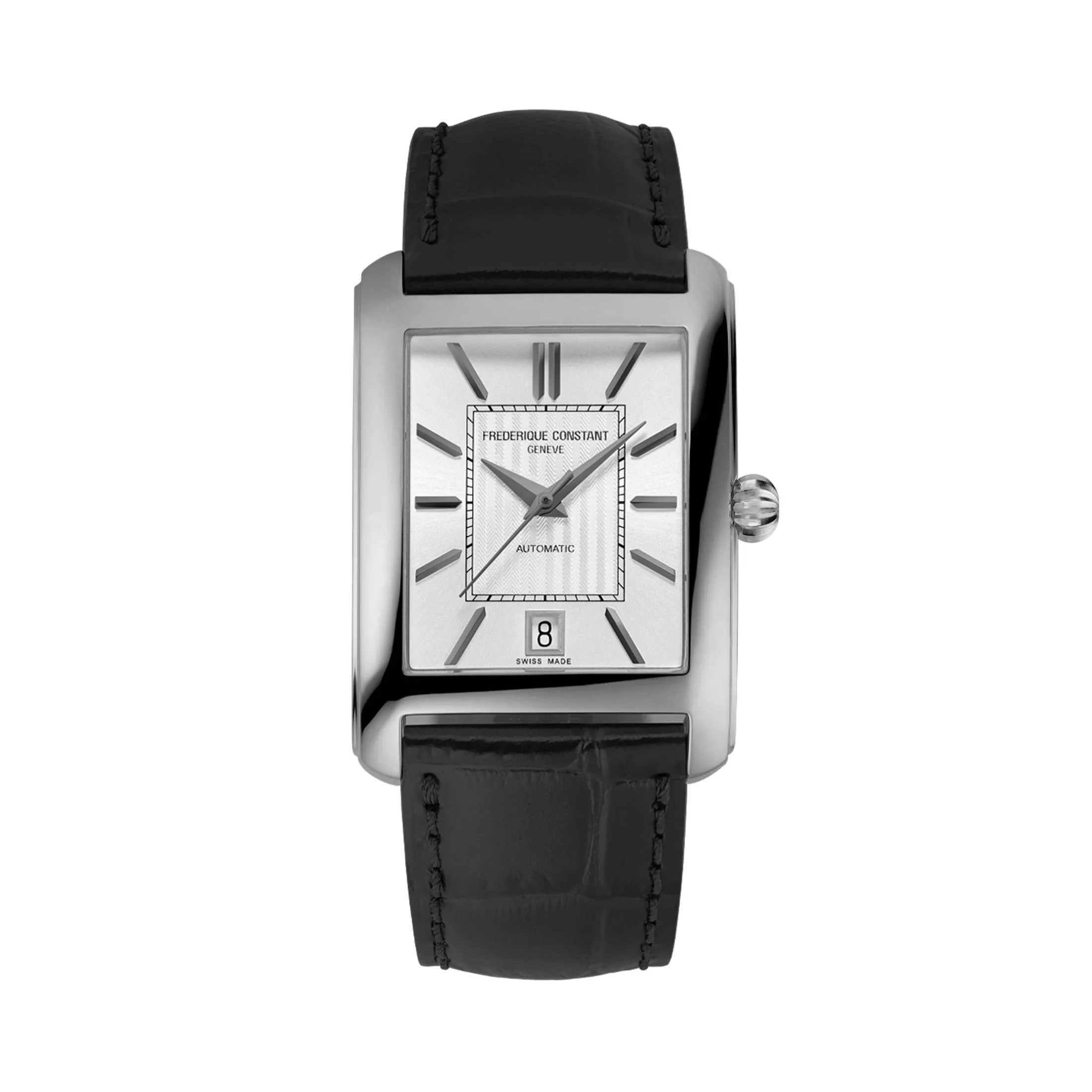 Montre Frédérique Constant Classics Carrée Automatic cadran argenté bracelet cuir 30 x 33 mm