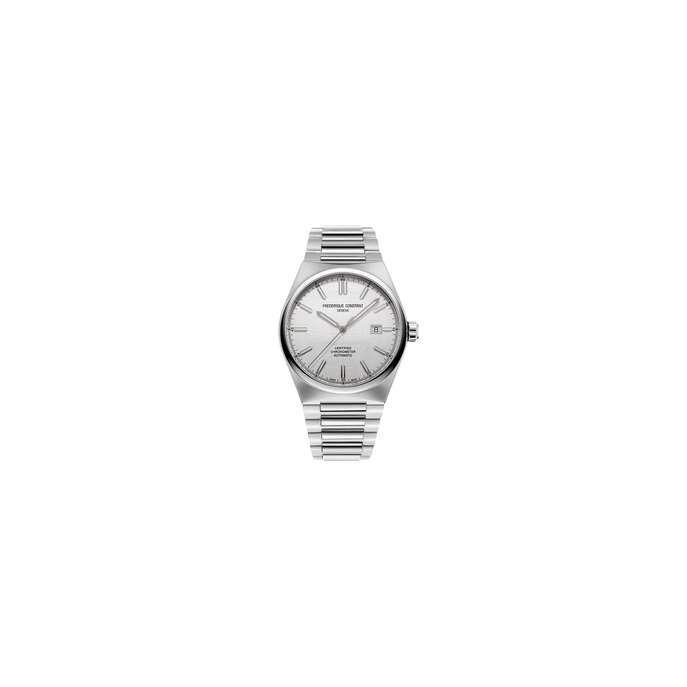 Montre Frédérique Constant Highlife COSC cadran blanc bracelet acier 41 mm