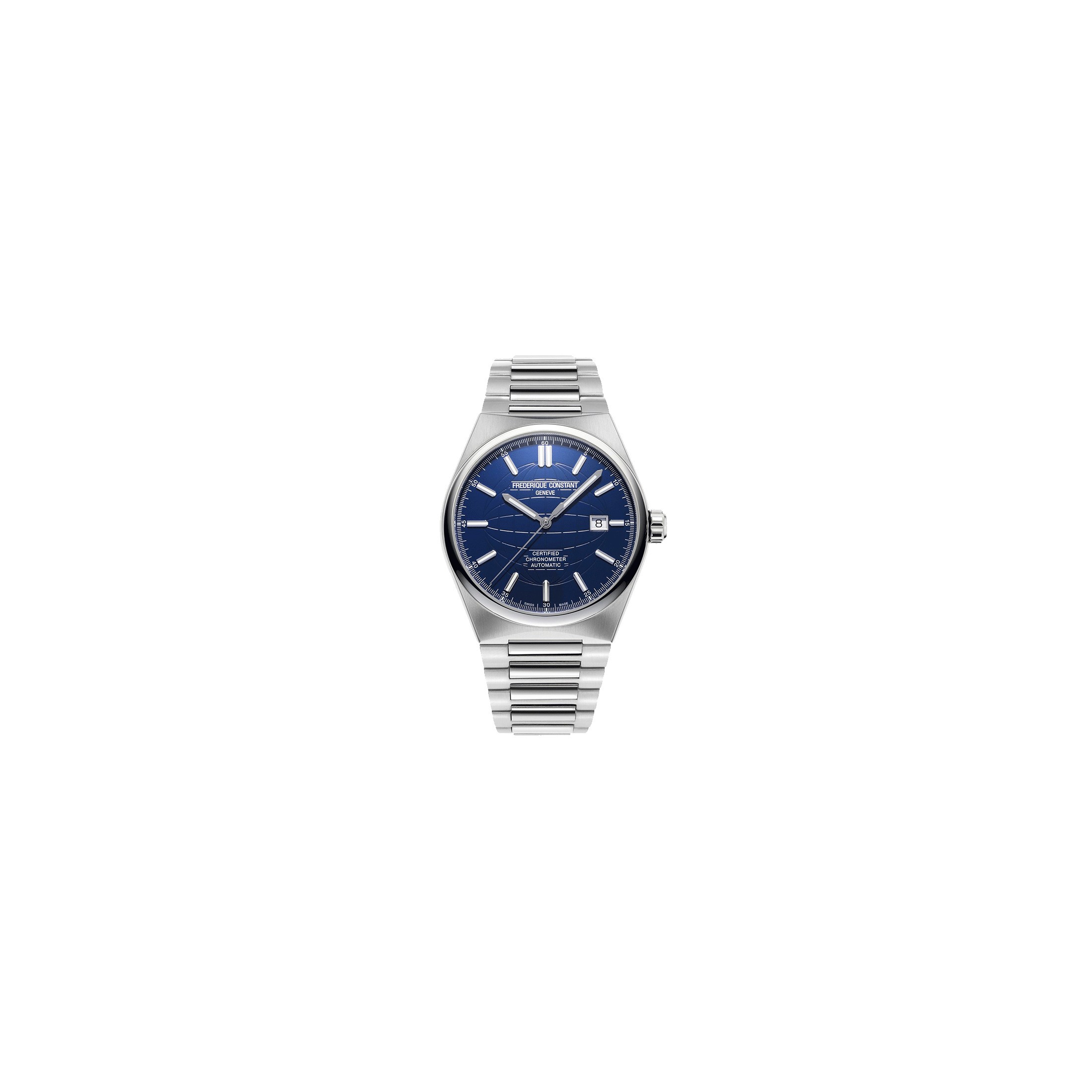 Montre Frédérique Constant Highlife COSC cadran bleu bracelet acier 41 mm