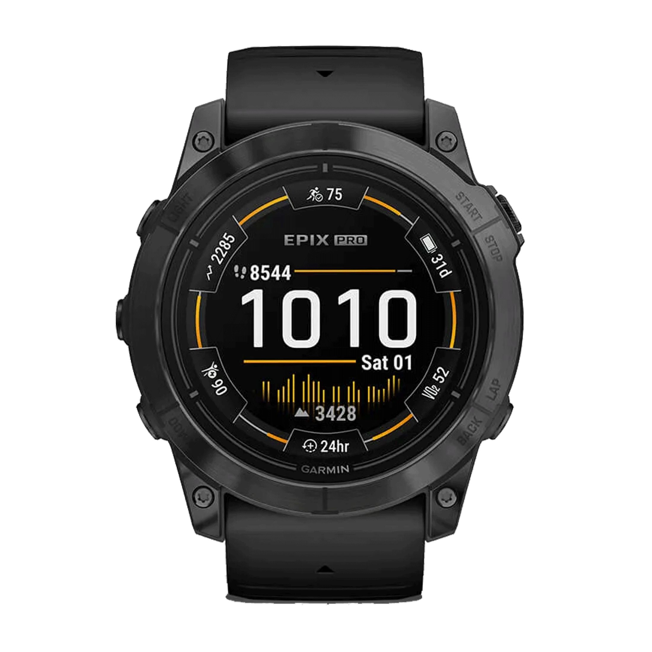 Montre Garmin Epix Pro (Gen2) Standard Edition Gray bracelet silicone noir 51 mm