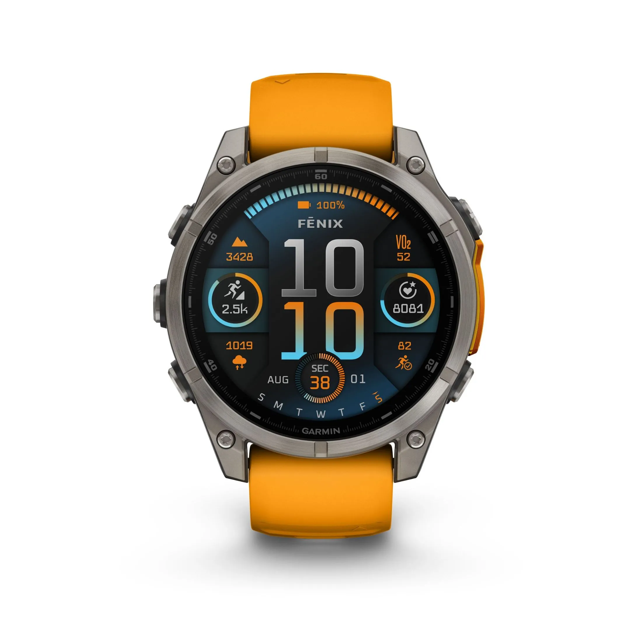 Montre Garmin Fénix 8 AMOLED Sapphire Titane Titanium bracelet orange-graphite 47 mm