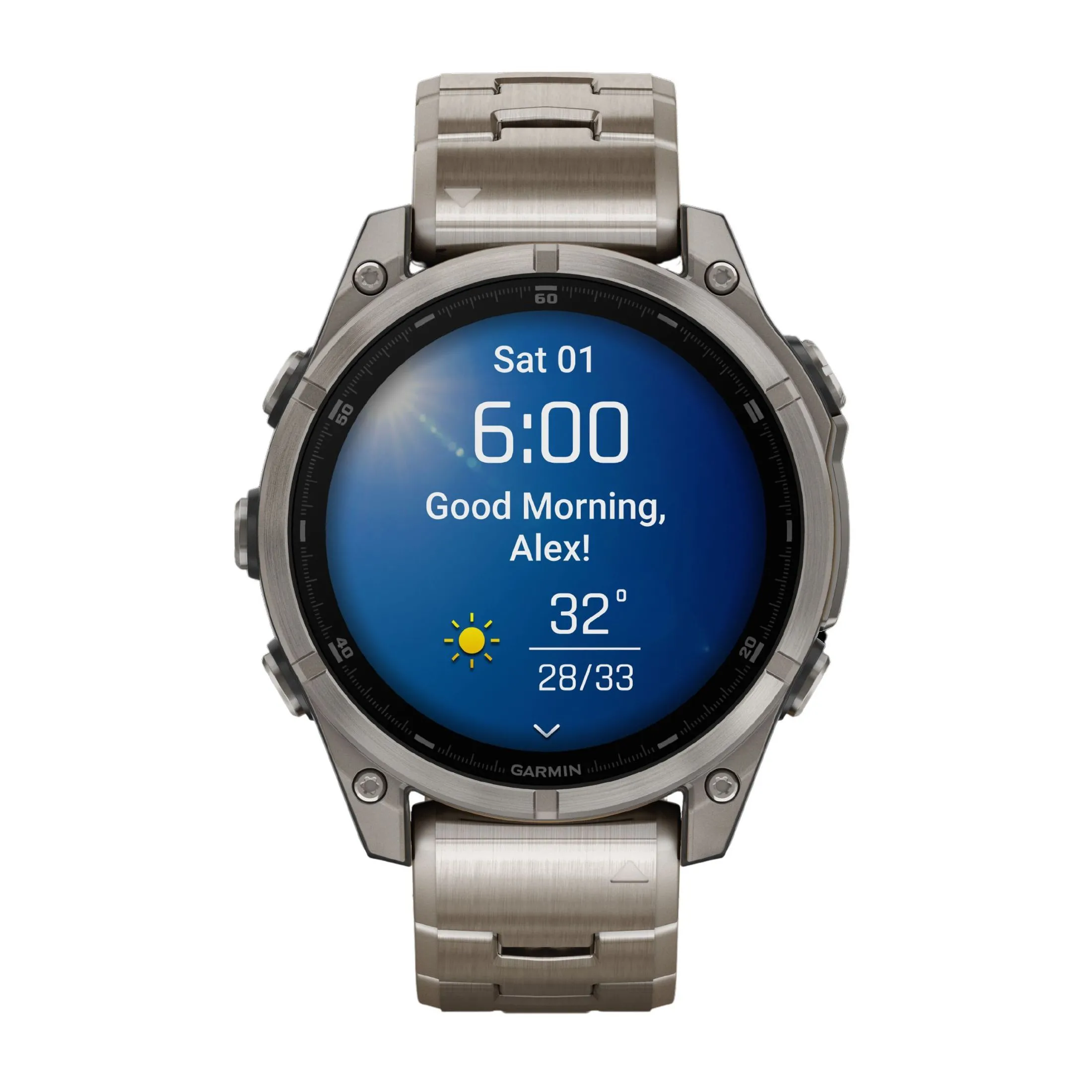 Montre Garmin Fénix 8 AMOLED Sapphire Titane Titanium bracelets titane et silicone noir 47 mm