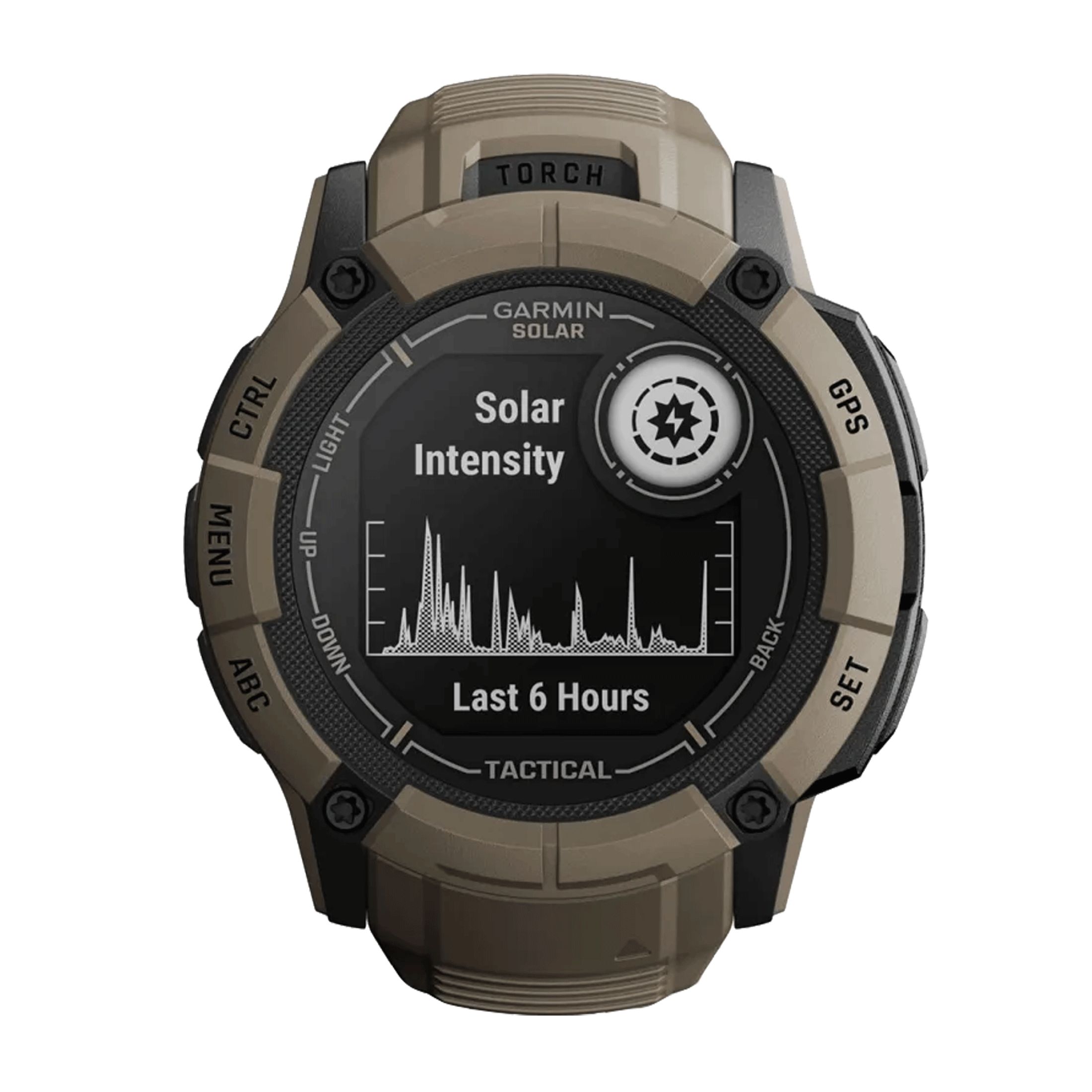 Montre Garmin Instinct 2X Solar Tactical Edition Beige Coyotte bracelet silicone beige 50 mm