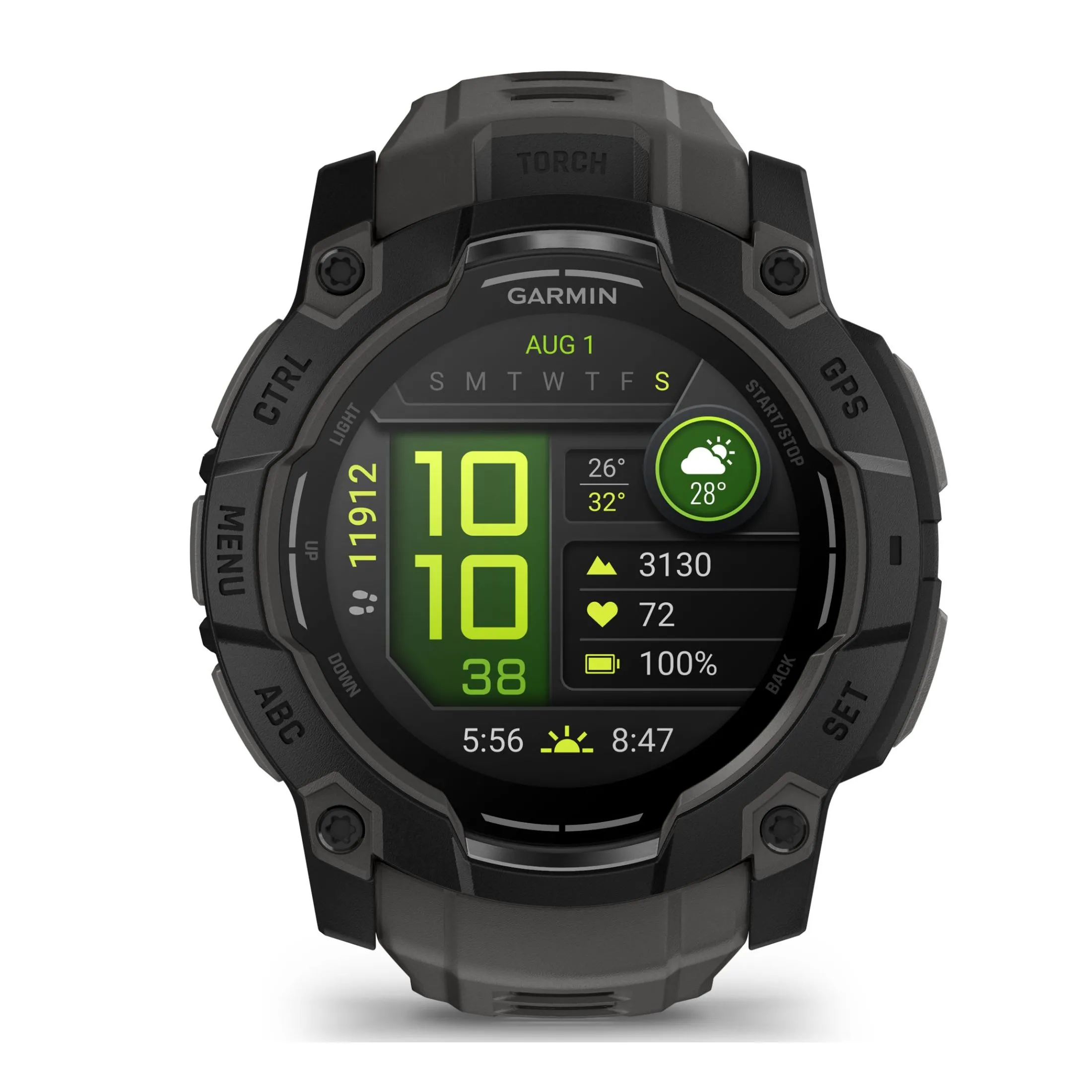 Montre Garmin Instinct 3 AMOLED bracelet silicone gris charbon 50 mm