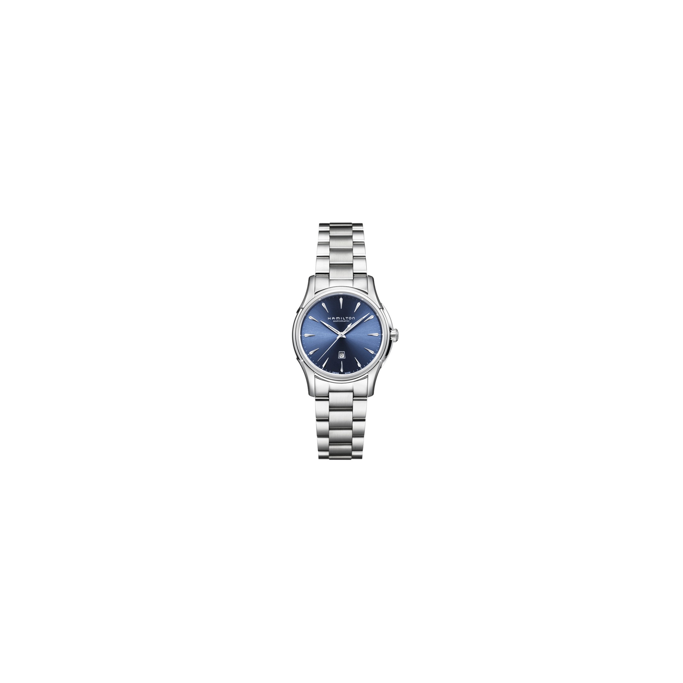 Montre Hamilton Jazzmaster cadran bleu bracelet acier 34 mm