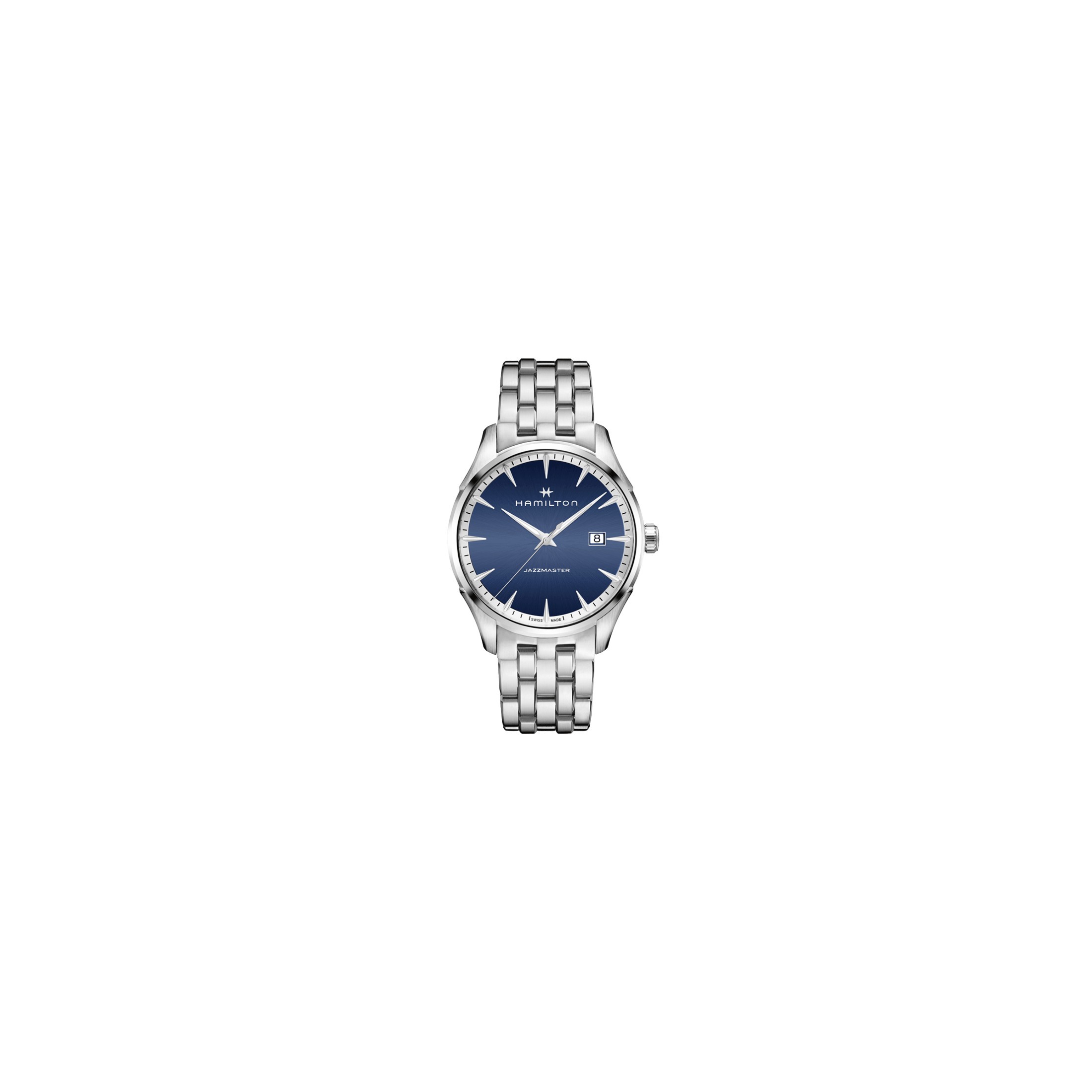 Montre Hamilton Jazzmaster cadran bleu bracelet acier 40 mm