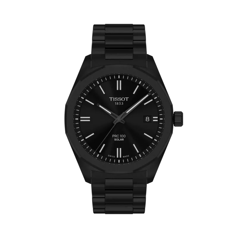Montre Homme Tissot PRC100 Solar noir bracelet acier - Réf. T1514223305100
