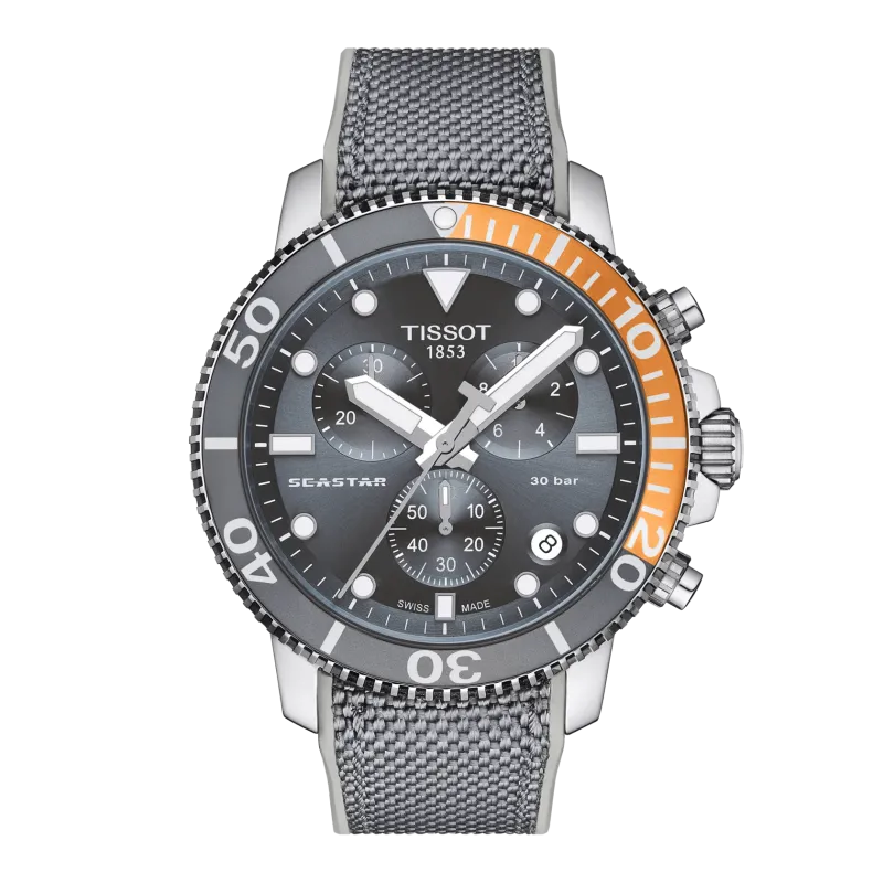 Montre Homme Tissot Seastar gris bracelet textile - Réf. T1204171708101
