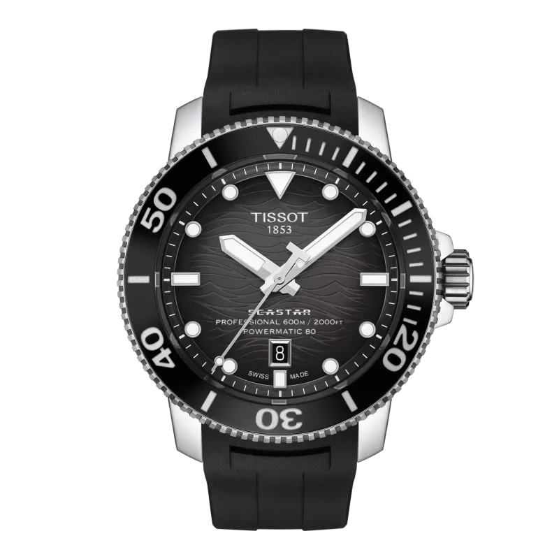 Montre Homme Tissot Seastar noir bracelet silicone - Réf. T1206071744100