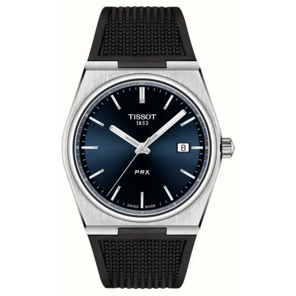 Montre Homme Tissot PRX bleu bracelet silicone - Réf. T1374101704100