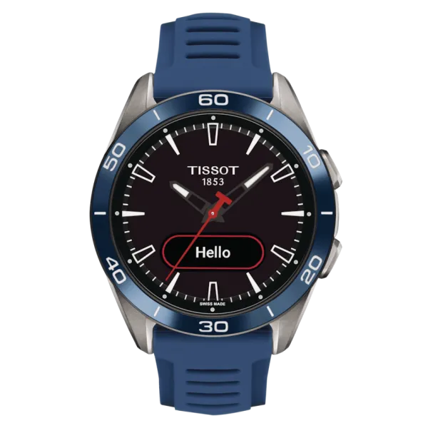 Montre Mixte Tissot connectée T-Touch Sport noir bracelet silicone bleu - Réf. T1534204705101