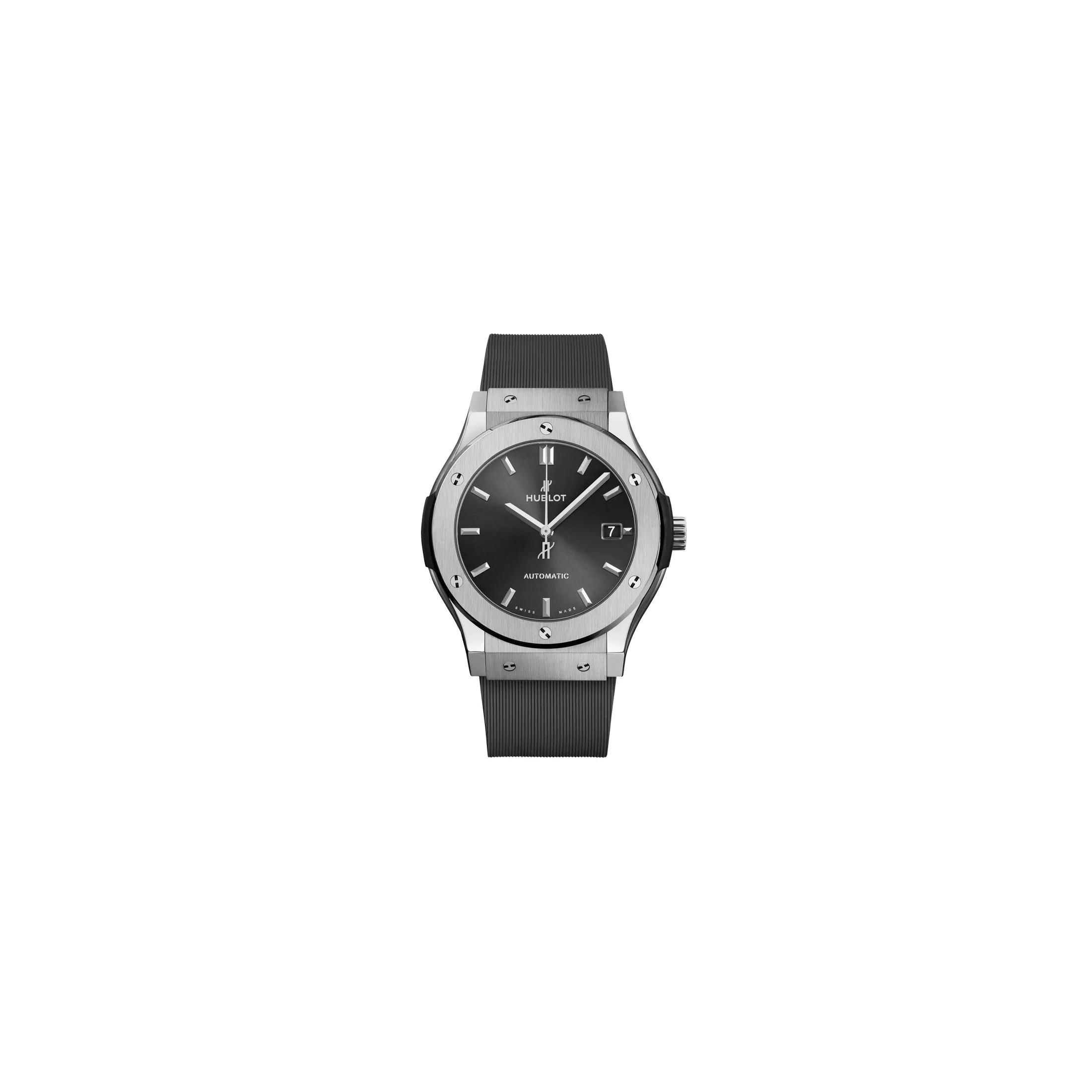 Montre Hublot Classic Fusion Racing Grey Titanium automatique cadran gris bracelet caoutchouc gris 45 mm