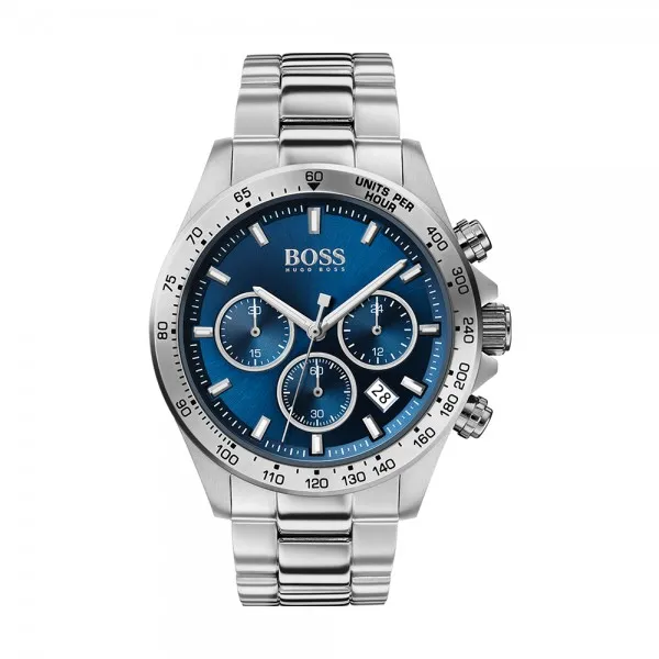 Hugo Boss - Montre Homme - Quarttz Chrono - Cadran Bleu et Bracelet Acier bleu - Ref 1513755