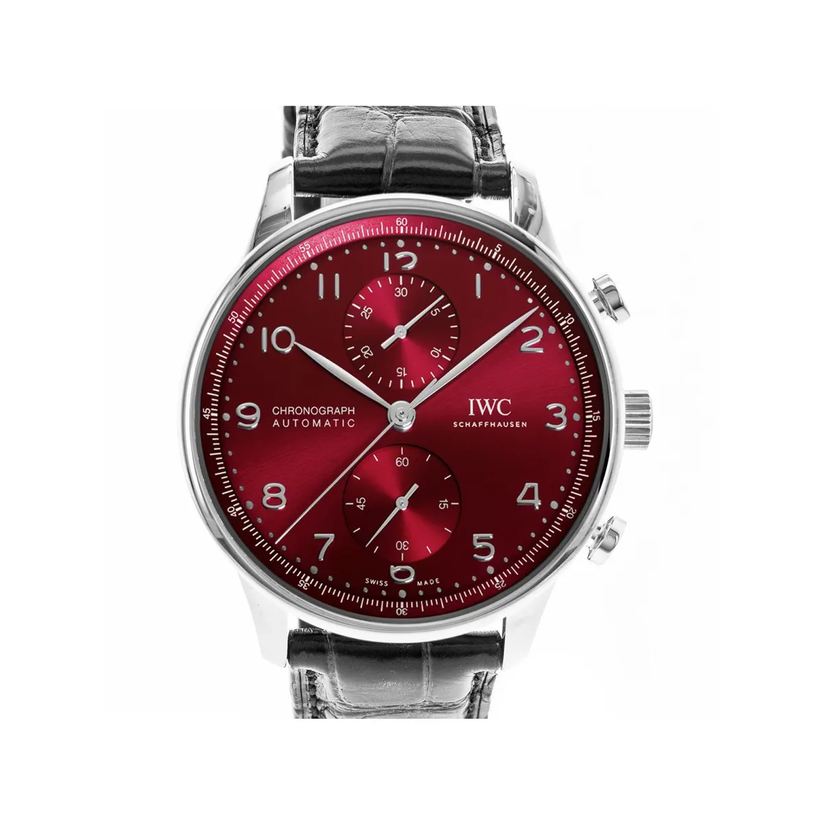 Montre IWC Portugaise homme automatique cuir noir