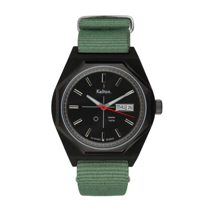 Montre Kelton - Octogone Titane - Automatique - Nato Kaki