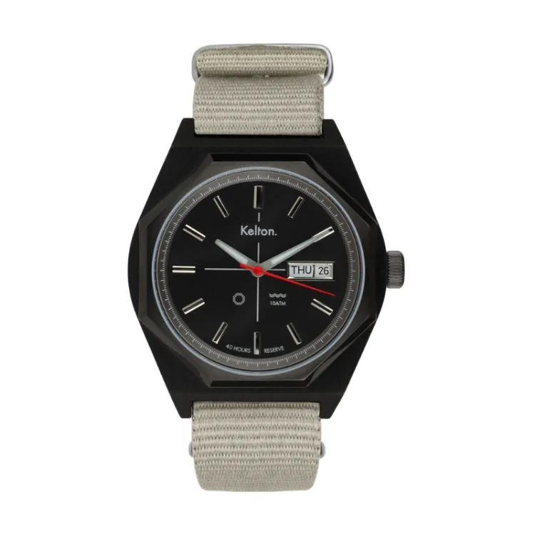 Montre Kelton - Octogone Titane - Automatique - Nato Sable