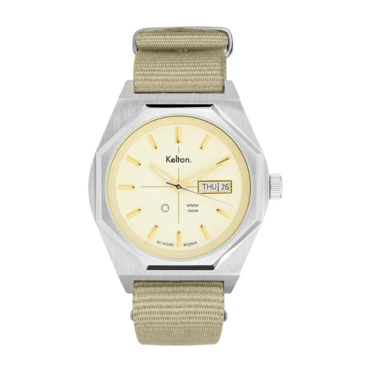 Montre Kelton - Octogone - Automatique - Nato Champagne