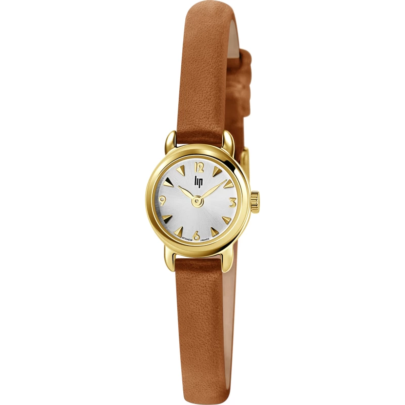 Montre Femme Lip Henriette doré cuir camel671196