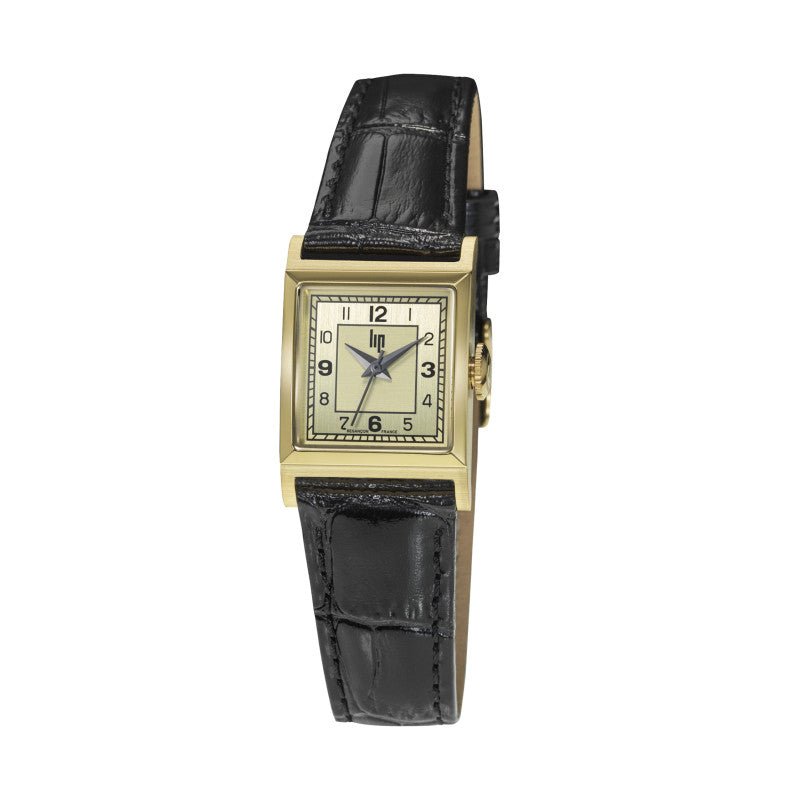 Montre LIP Churchill C18 Dorée Cuir Noir