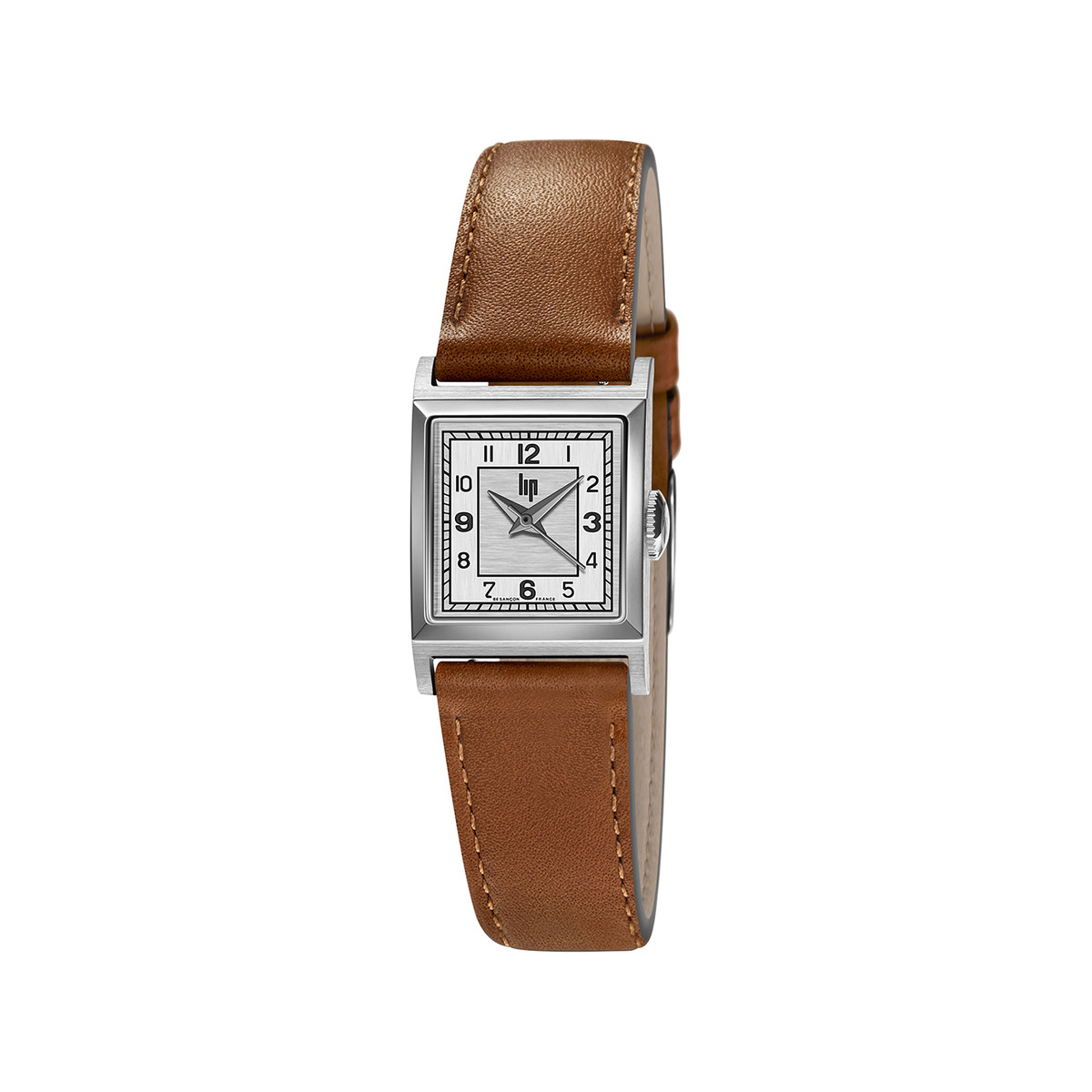 Montre LIP Churchill femme acier bracelet cuir marron