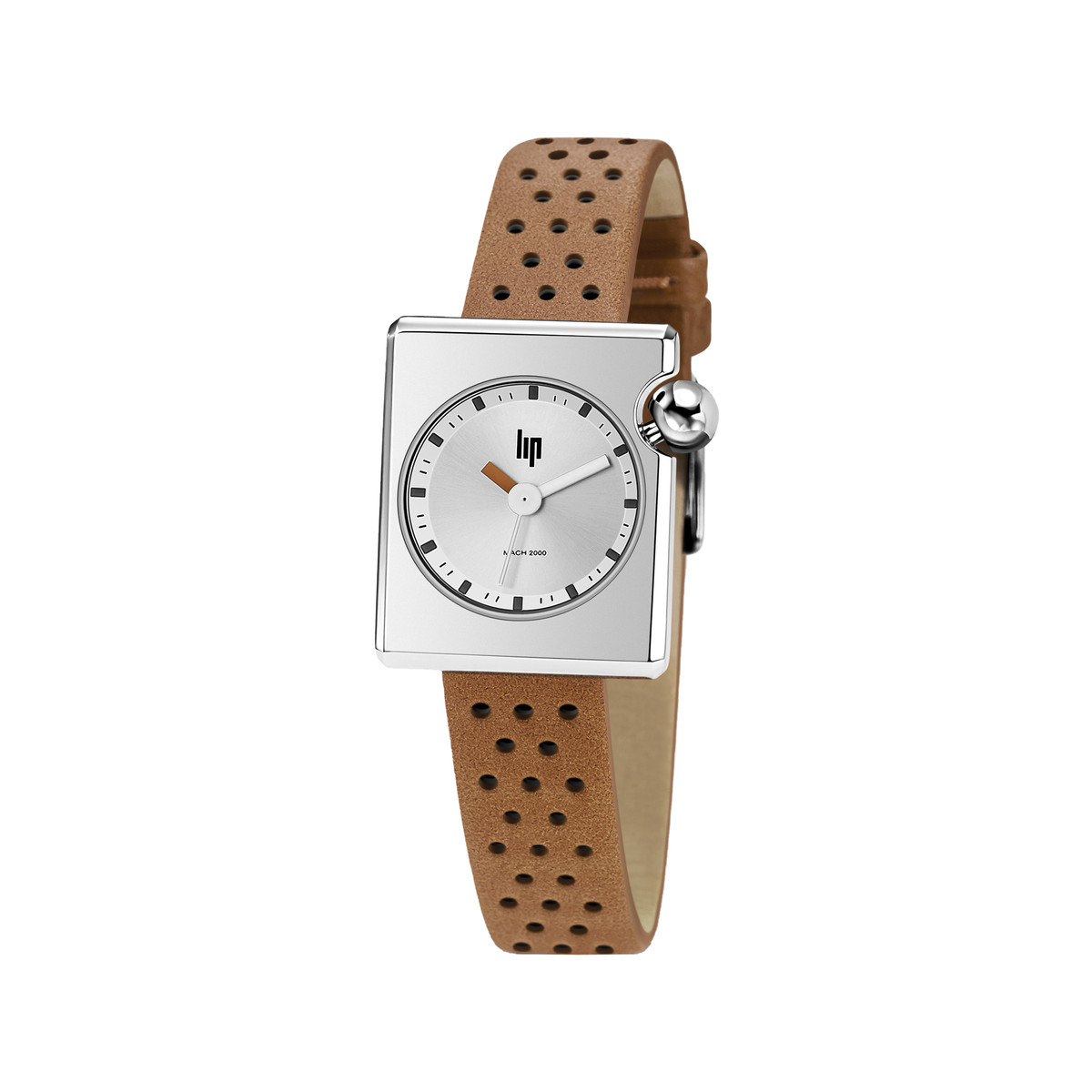 Montre Lip femme acier cuir marron