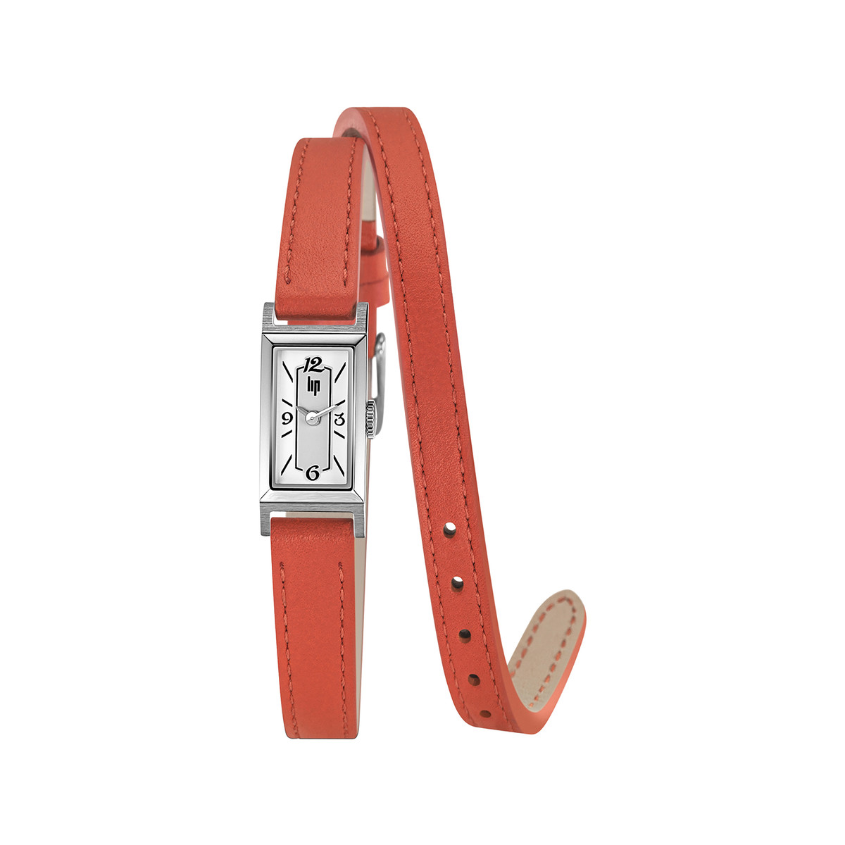 Montre Lip femme acier cuir orange