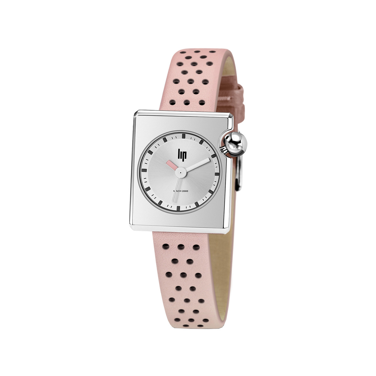 Montre Lip femme acier cuir rose