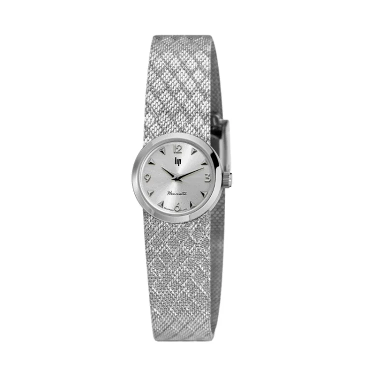 Montre LIP - Henriette 22mm - Argenté Effet Losange