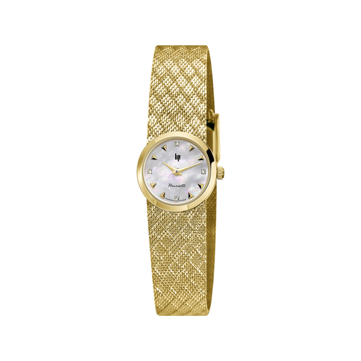 Montre LIP Henriette femme bracelet métal doré