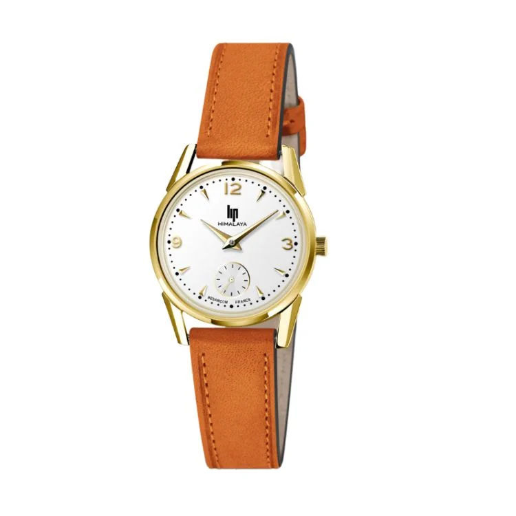 Montre LIP - Himalaya 29mm - Seconde Excentrée - Cuir Orange