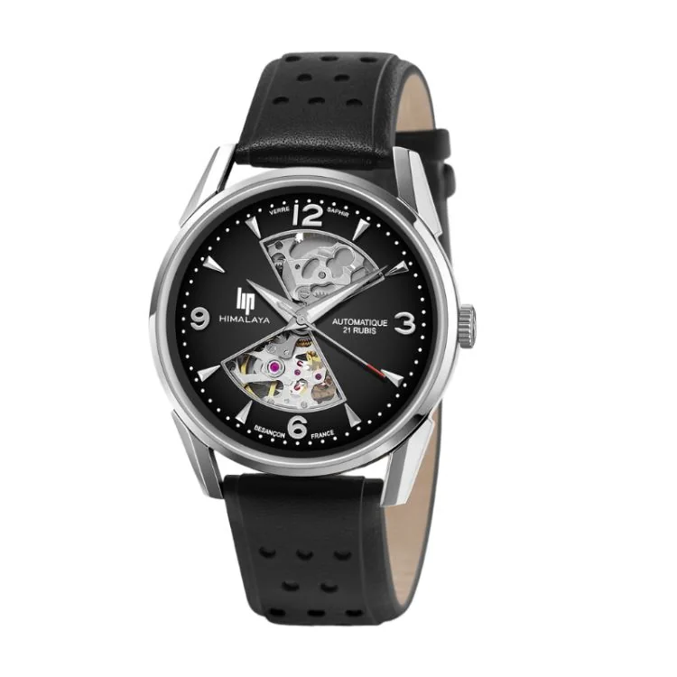 Montre LIP - Himalaya 40 mm Sablier - Squelette Automatique - Noire