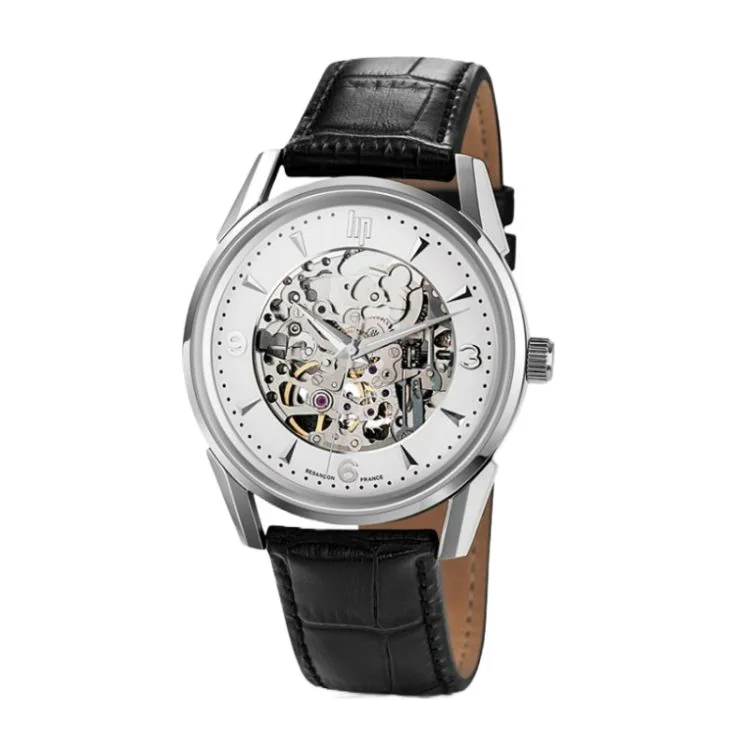 Montre LIP - Himalaya 40 mm - Squelette - Automatique - Cuir Noir