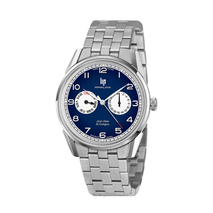 Montre LIP - Himalaya 40mm - Bi-Compax - Jours et Date - Cadran Bleu