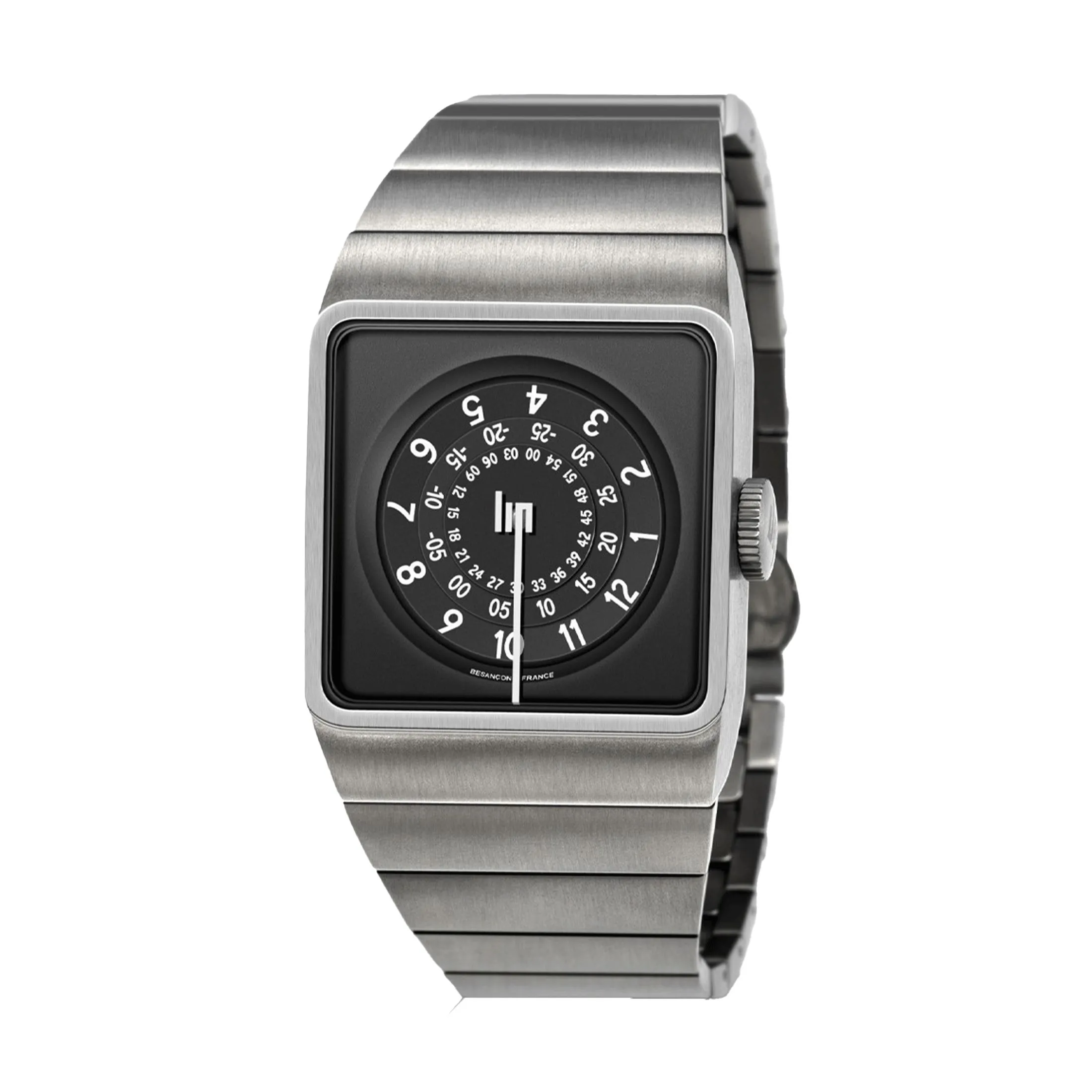 Montre Lip Mythic Titane automatique cadran noir bracelet titane 35 x 35 mm