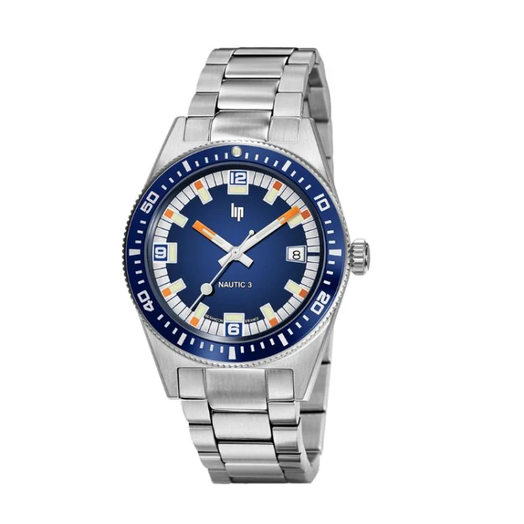 Montre LIP - Nautic 3 - Automatique 39mm - Cadran Bleu