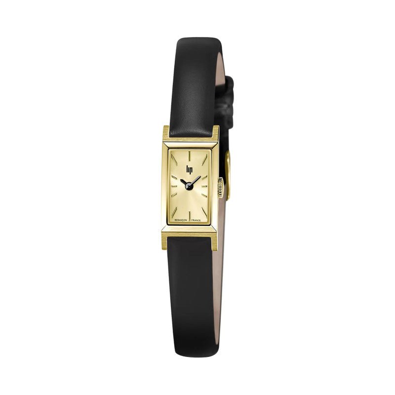 Montre LIPChurchill T13 dorée Cuir noir
