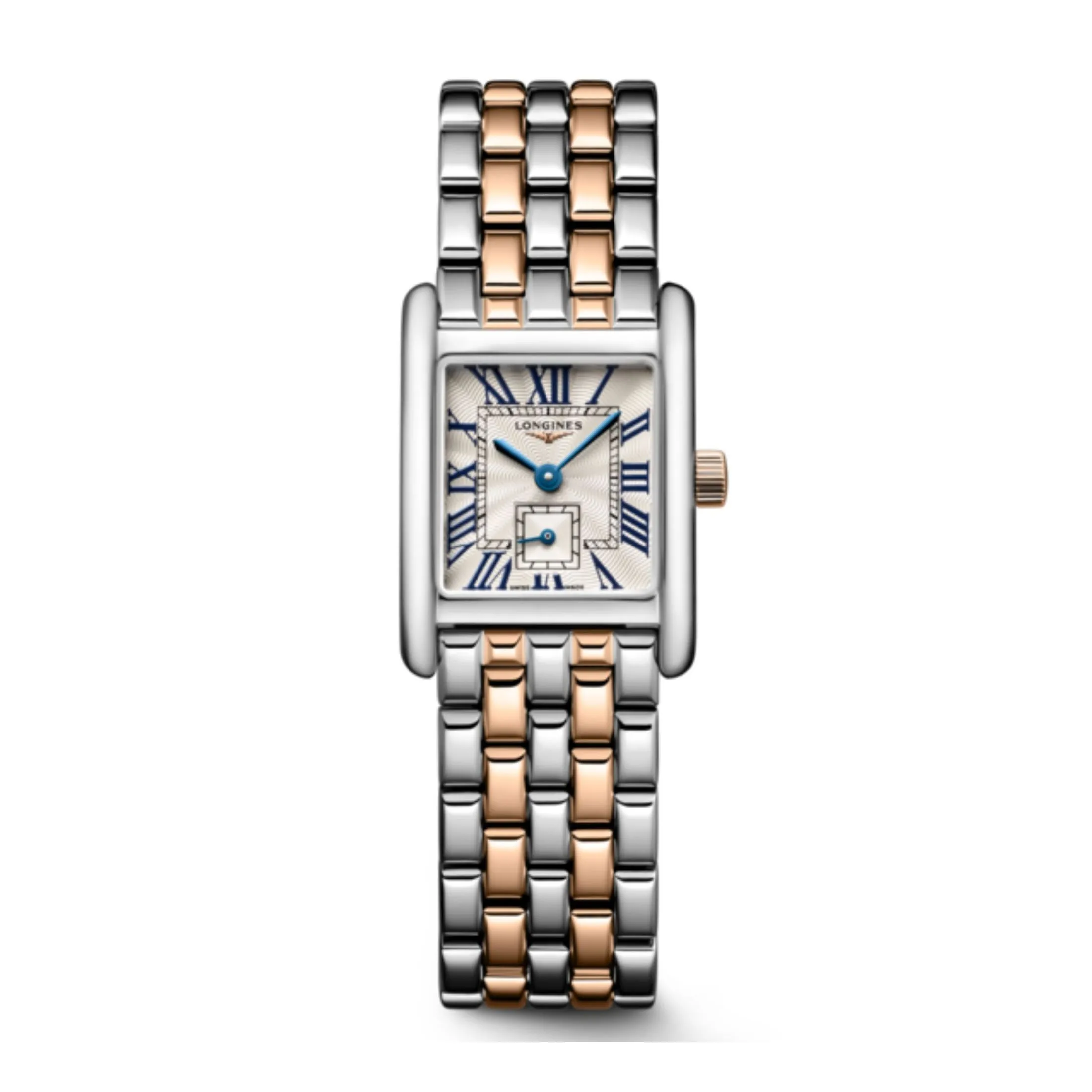 Montre Longines DolceVita quartz cadran argenté bracelet acier et or rose 21,50 x 29 mm