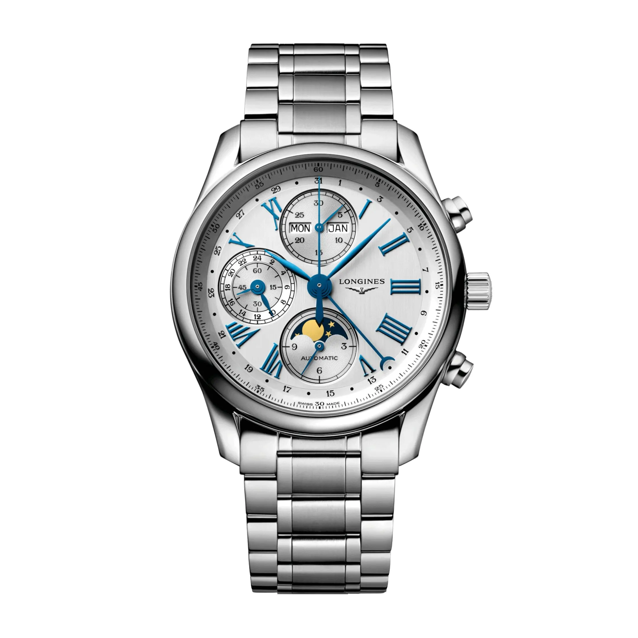 Montre Longines Master Collection automatique cadran argenté bracelet acier 40 mm