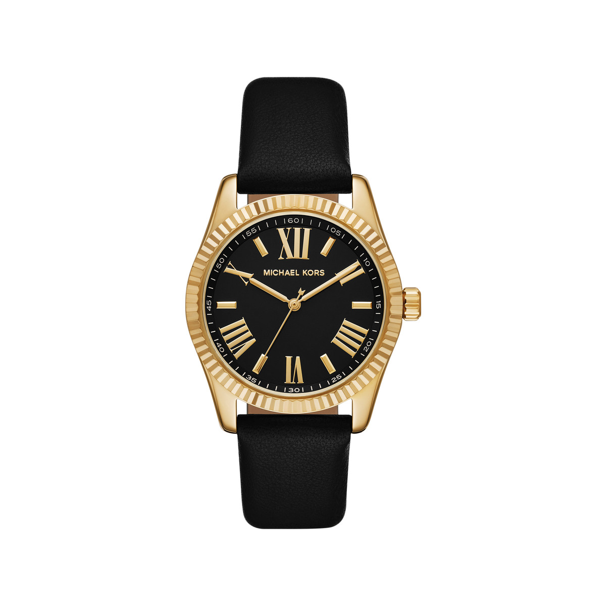 Montre MICHAEL KORS lexington femme bracelet cuir noir