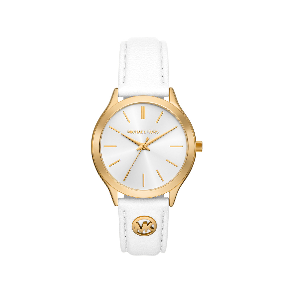 Montre MICHAEL KORS slim runway femme bracelet cuir blanc